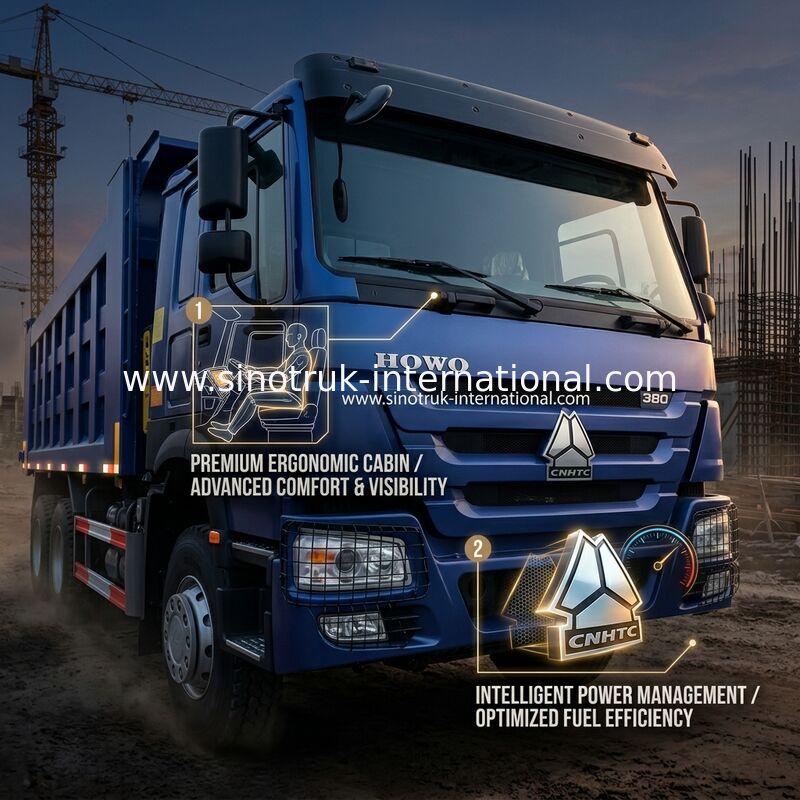 8X4 Blue Tipper Dump Truck 380hp 12 Roda Putih H77L ZZ3317V3567B1 Tipe U