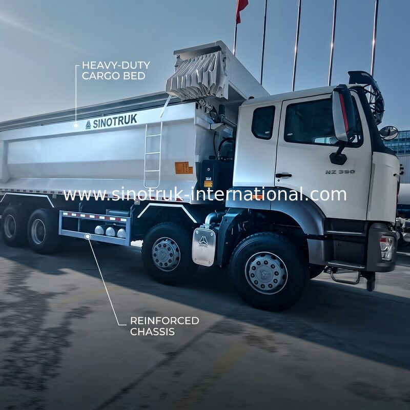 Sinotruk HOHAN Baru HOWO 8X4 Dump Truck 380hp 12 Roda Putih H77L ZZ3317V386JB1R Tipe U