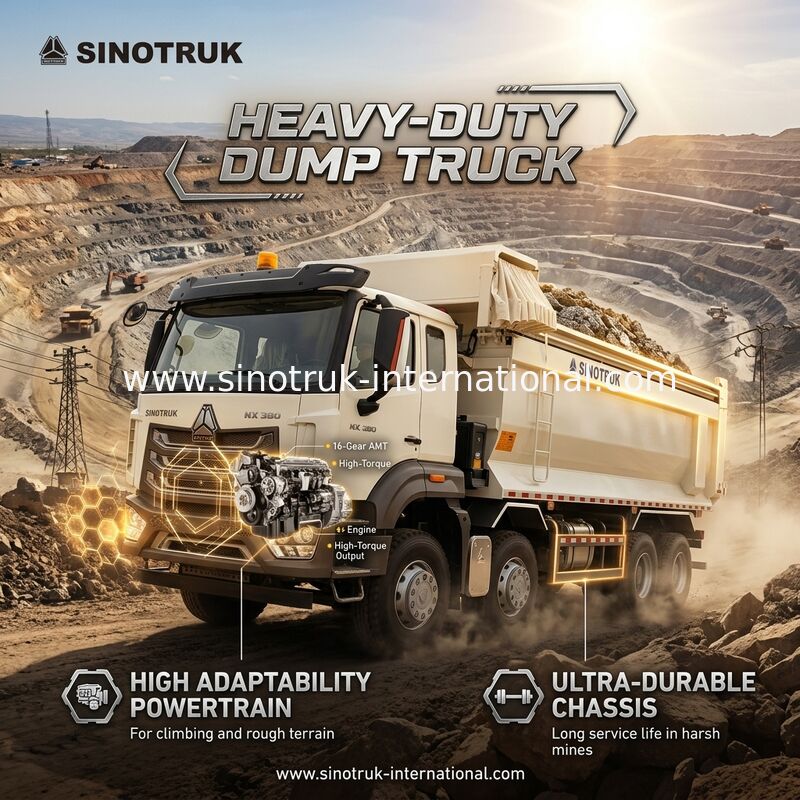 ZZ3317V386JB1R Kekuatan kuda tinggi Konsumsi bahan bakar rendah 380HP White U-type HOWO Tipper Truck