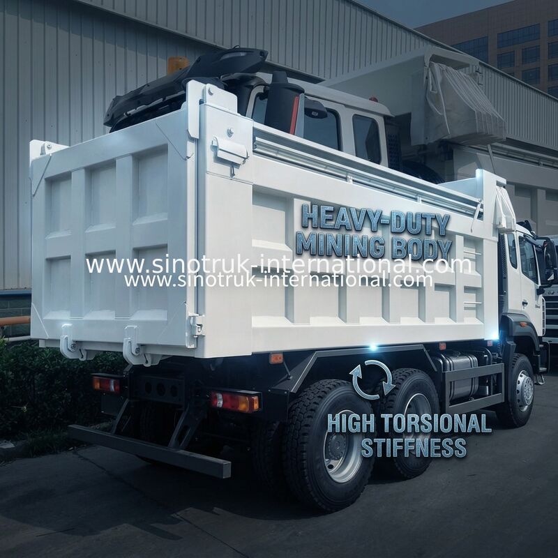 Sinotruk Tipper Dump Truck Brand New 6 × 4 Nx 20CBM Putih Dengan Tarpaulin Otomatis