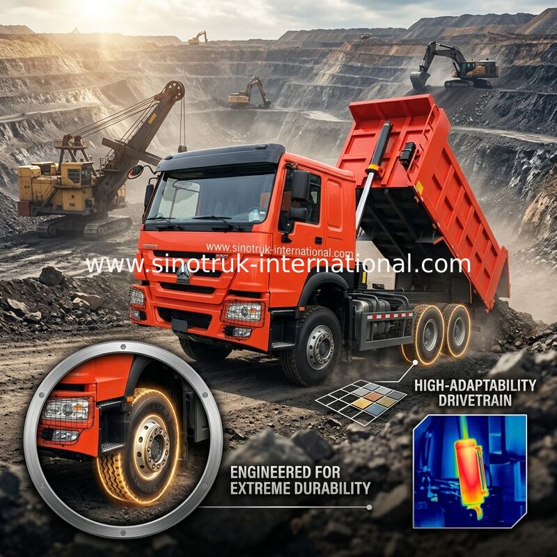 Sinotruk Howo Tipper Dump Truck Weichai 380Hp 10 Roda 6 × 4 Lhd 20CBM