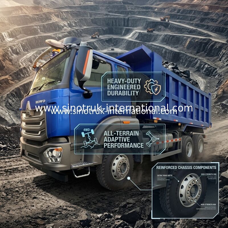 SINOTRUCK HOWO RHD 6×4 Truk Pengeboran Tipper untuk 40 Ton 10 Roda