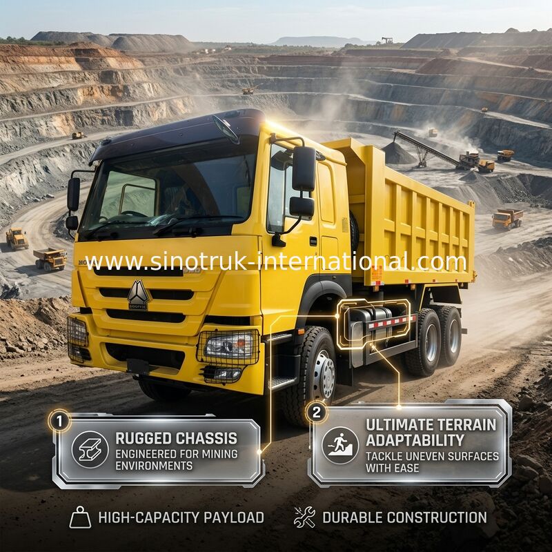 Sinotruk Howo Tipper Dump Truck Weichai 380Hp 10 Roda 6 × 4 Rhd 20CBM