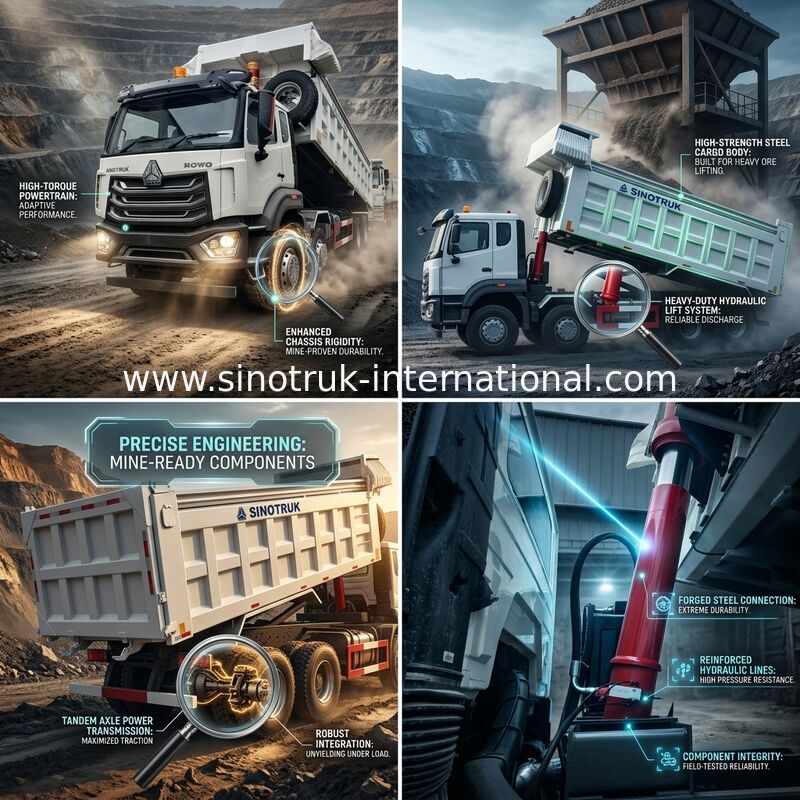 SINOTRUK HOWO Heavy Duty Tipper Dump Truck Front Lifting 8×4 RHD