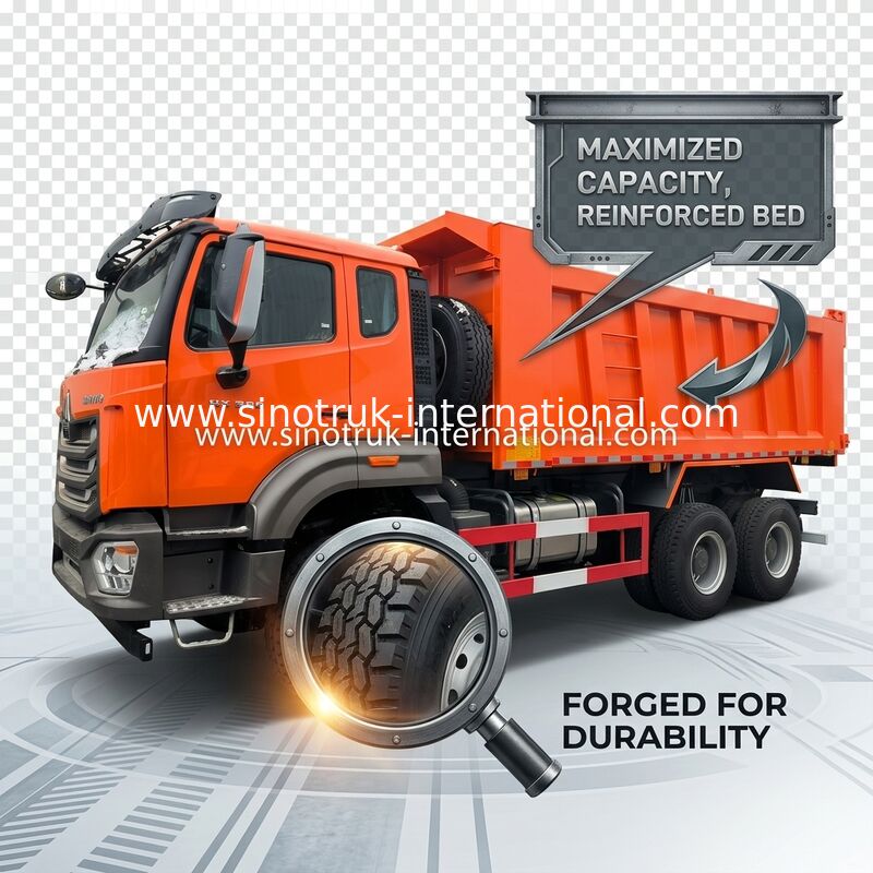 Sinotruk Hohan Tipper Dump Truck N7 6 × 4 10 Roda 380Hp Lhd Atau Rhd