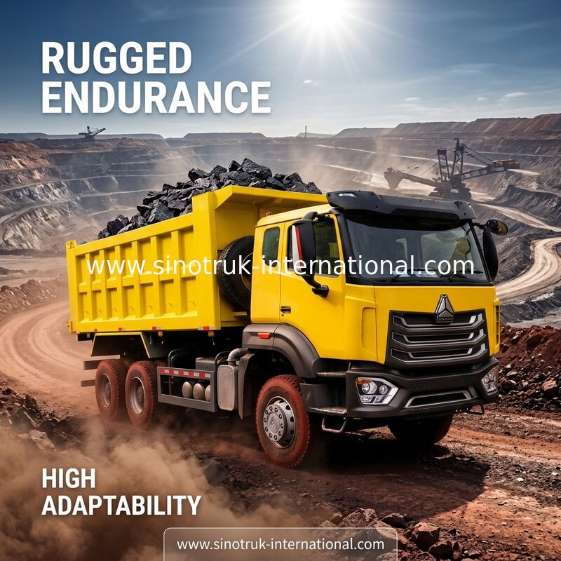 Sinotruk Tipper Dump Truck NX 6 × 4 10 Roda Weichai 380Hp Tray Besar