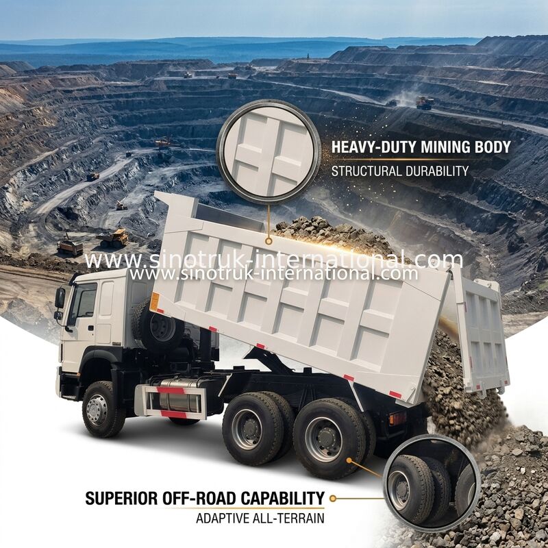 Sinotruk Howo bekas Truk Tipper Dump 371Hp atau 375 HP 6 × 4 Renovasi