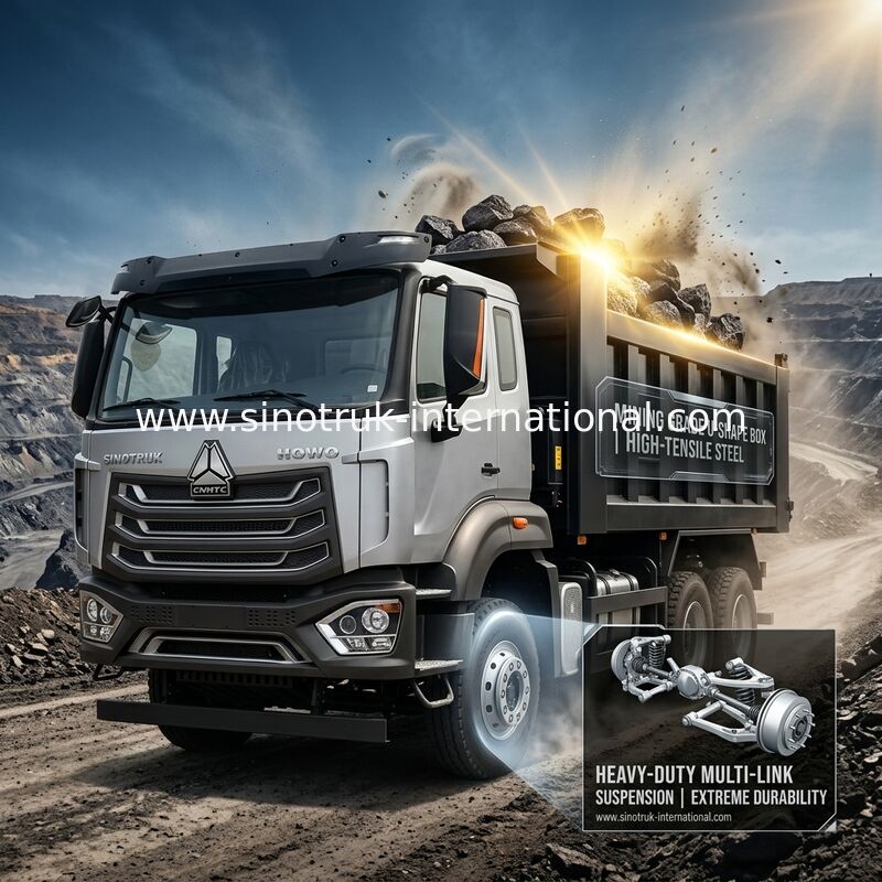 SINOTRUK HOWO N7 Cab Tipper Dump Truck LHD 6X4 400HP Berlian Perak