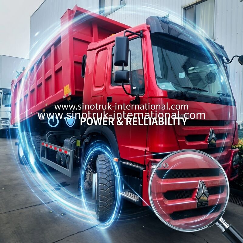 Sinotruk Howo Tipper Dump Truck 380Hp 6 × 4 Dengan Hyva Hydraulic Cylinder Untuk Pertambangan