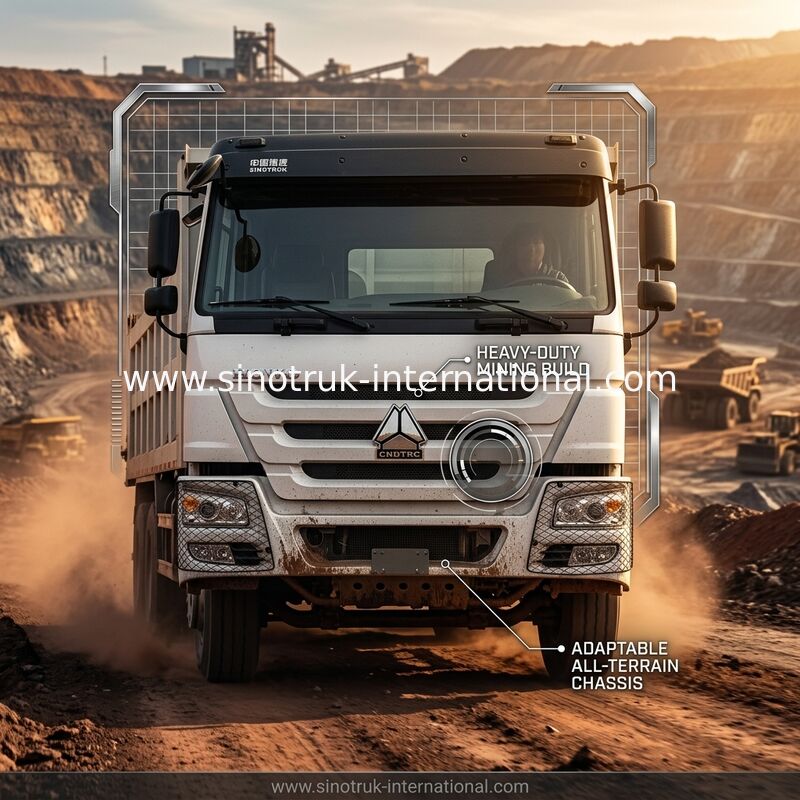 SINOTRUK HOWO Tipper Dump Truck 6×4 400HP 20CBM Putih LHD 10 Roda