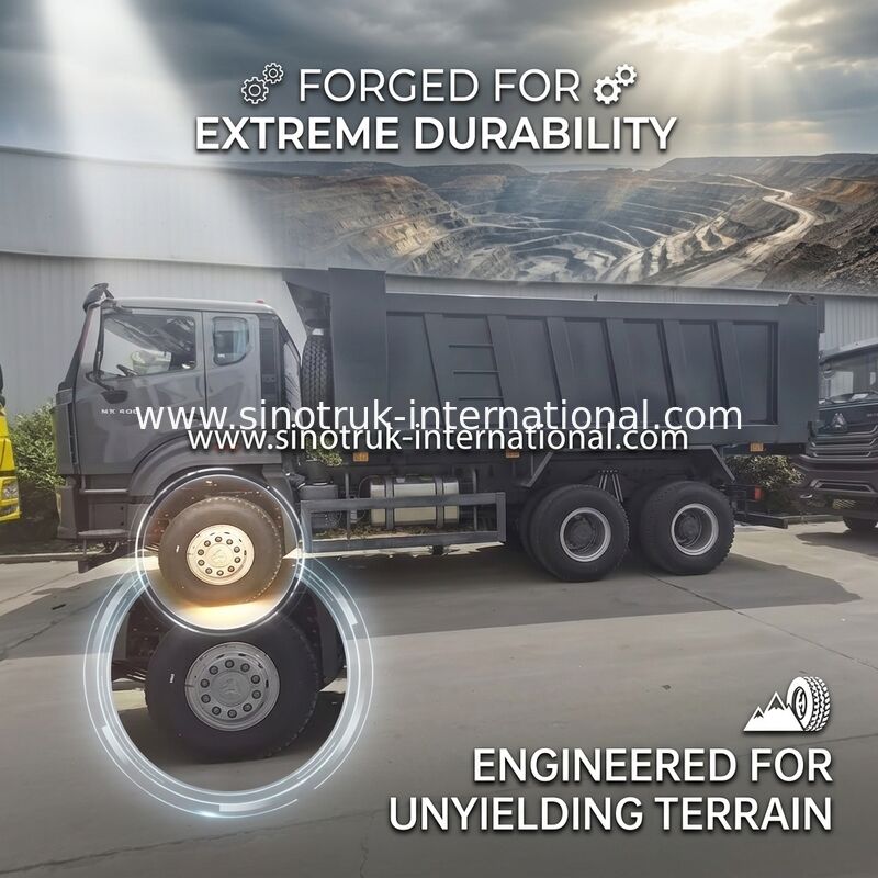 Hitam SINOTRUK HOWO Tipper Dump Truck LHD 6X4 371HP Kabin Howo E7 Baru