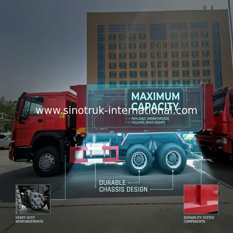 SINOTRUK HOWO Tipper Dump Truck RHD 6×4 336HP Warna Merah
