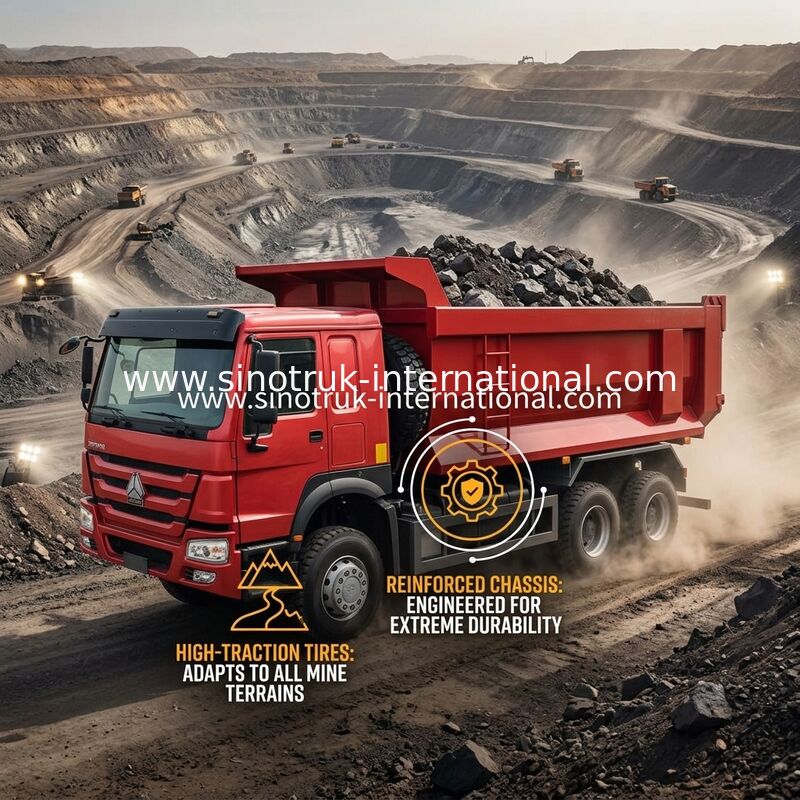 Sinotruk Howo Tipper Dump Truck 380Hp 6 × 4 20CBM U Type Box 10 Roda