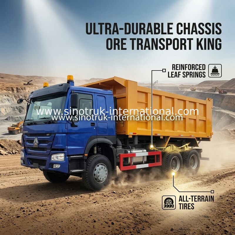 Tenaga Kuda Tinggi 400HP HOWO Tipper Dump Truck LHD 6×4 10 Roda