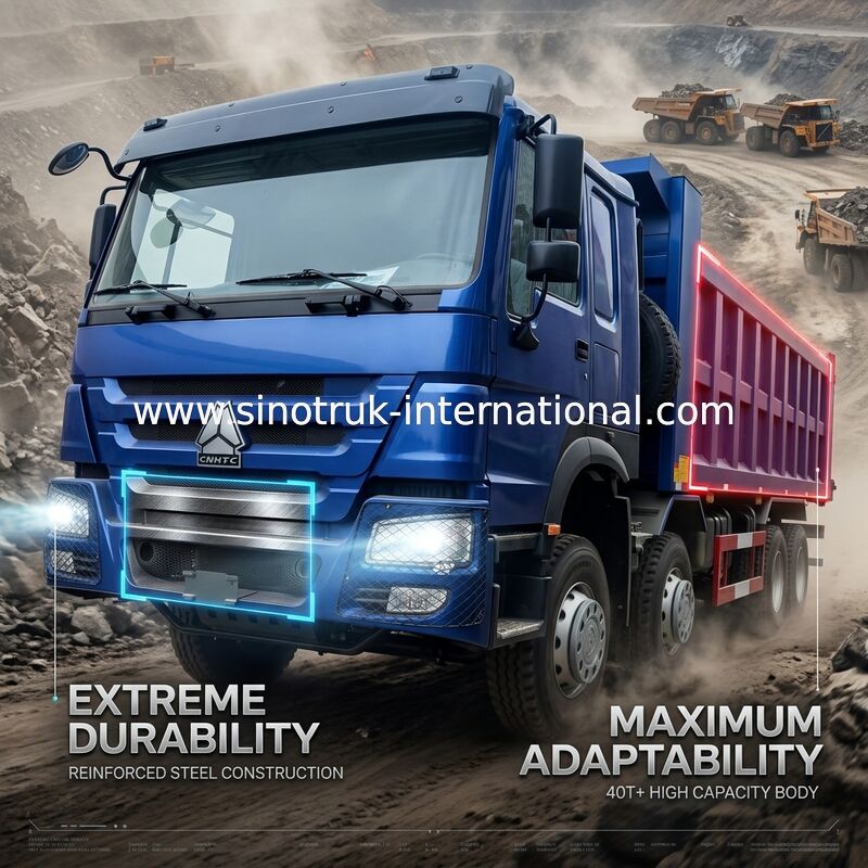 SINOTRUK BLUE HOWO 400HP 8×4 TIPPER DUMP TRUCK LHD