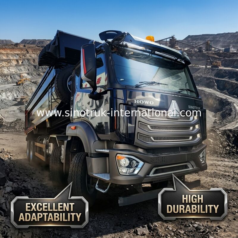 LHD 8×4 10roda HOWO Tipper Dump Truck Tenaga Kuda Tinggi 371HP