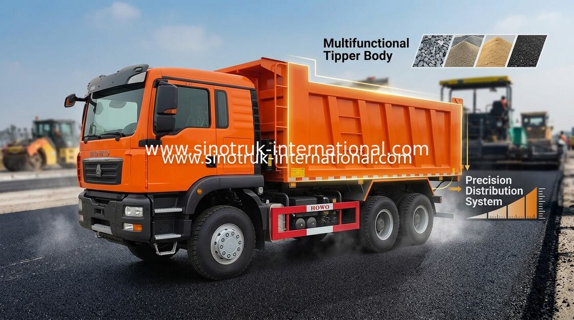 HOWO RHD Tipper Dump Truck Kapasitas Besar Untuk Konstruksi 30 - 40 Ton