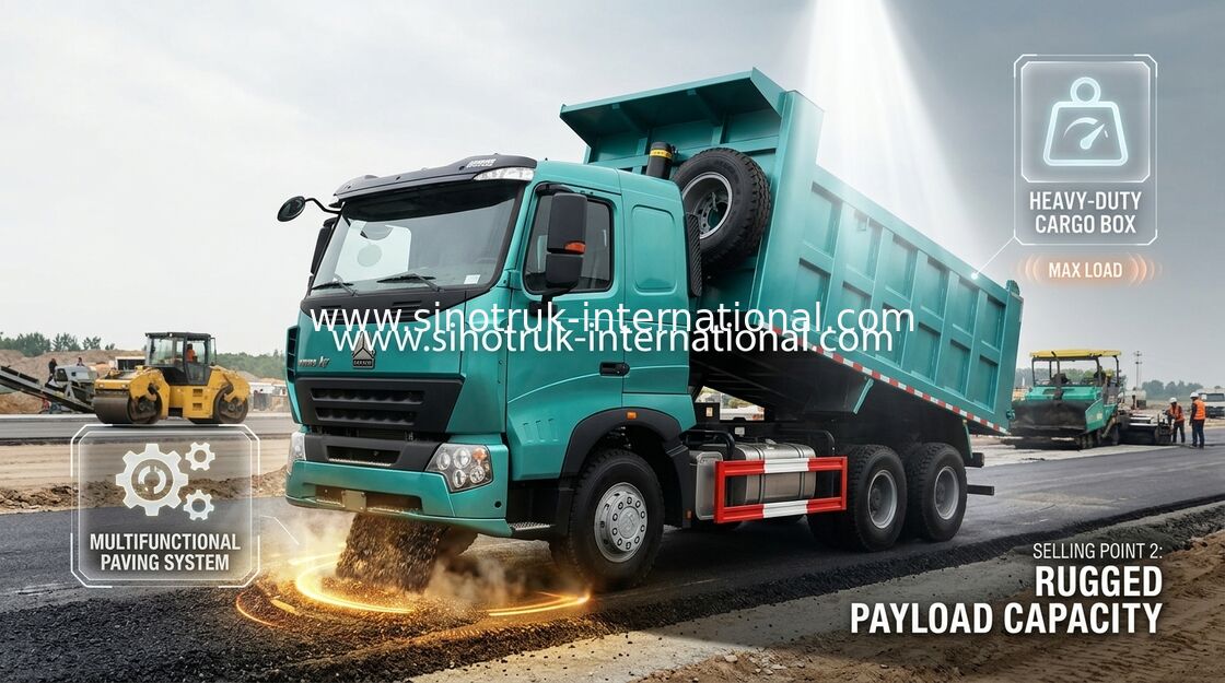 SINOTRUK HOWO A7 Konstruksi Tipper Dump Truck 6X4 290HP Dalam Warna Biru