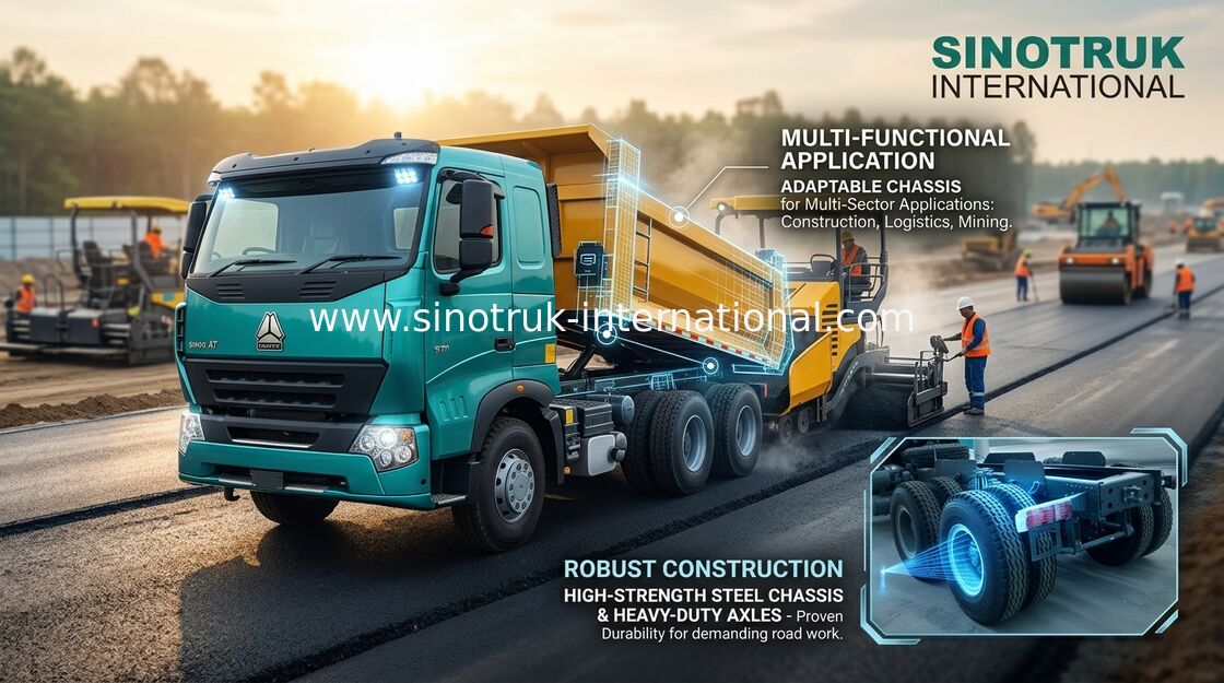 Low Profile Tipper Dump Truck Tugas Berat 6x4 Sinotruk Howo 290HP Banyak Digunakan