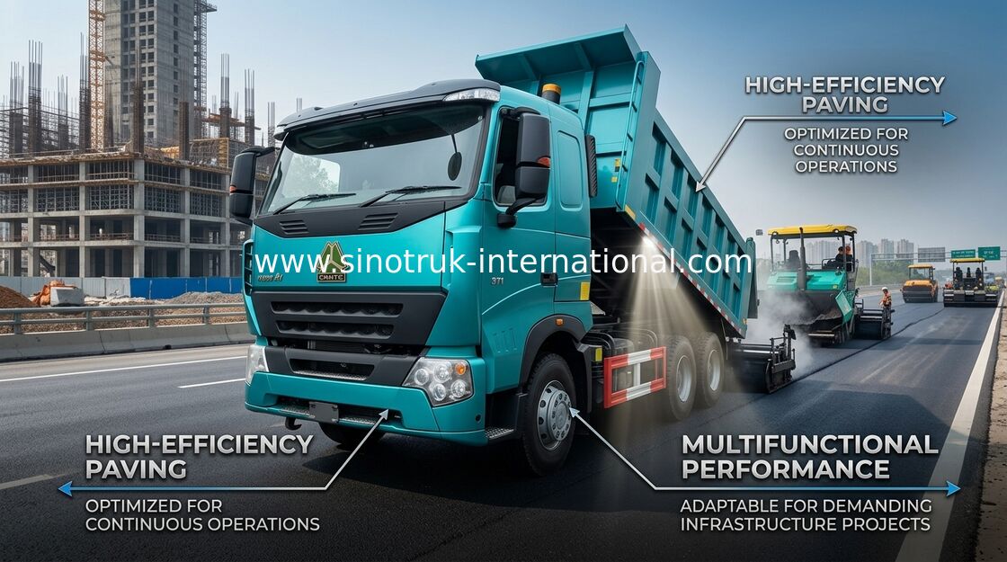 SINOTRUK HOWO A7 Tipper Dump Truck Untuk Konstruksi 30 - 40 Ton RHD 10 Roda