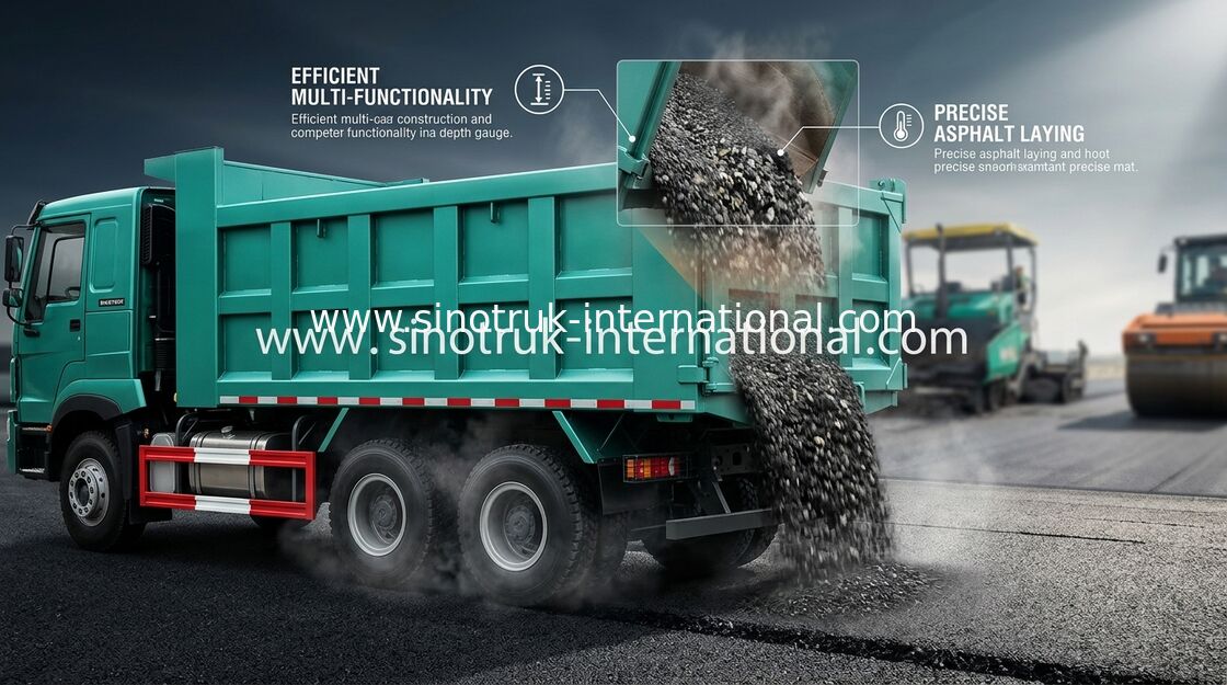 30-40 Ton RHD 10 Roda Tipper Dump Truck SINOTRUK HOWO A7 Untuk Konstruksi