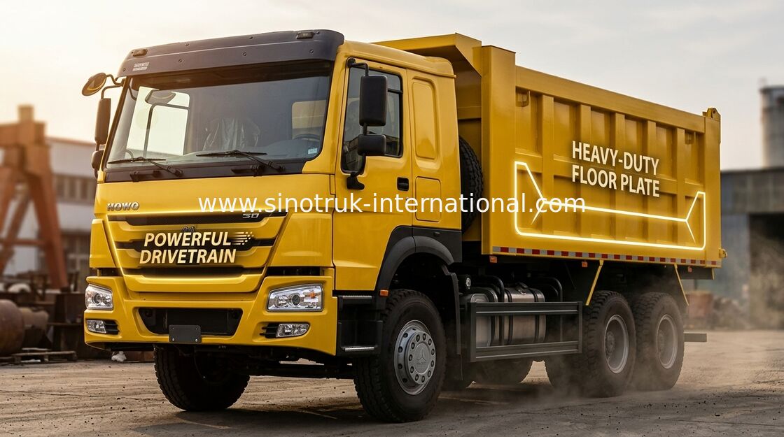 10 Roda Tipper Dump Truck Dengan 10 Maju &amp; 2 Membalikkan Transmisi