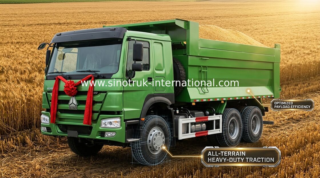 Euro 2 Sinotruk Howo Dump Truck 5800 * 2300 * 1500mm Cargo Body Heavy Dump Truck
