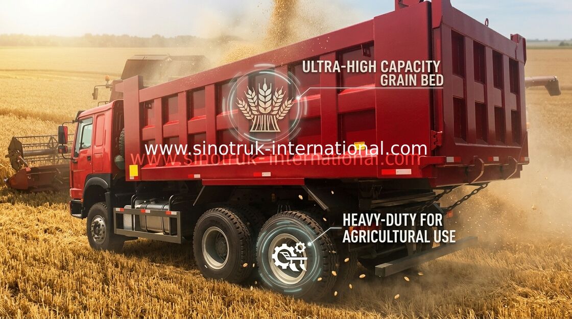 LHD 6X4 SINOTRUK HOWO Dump Truck With MINI Player 30 - 40 Ton WD615.47 Engine