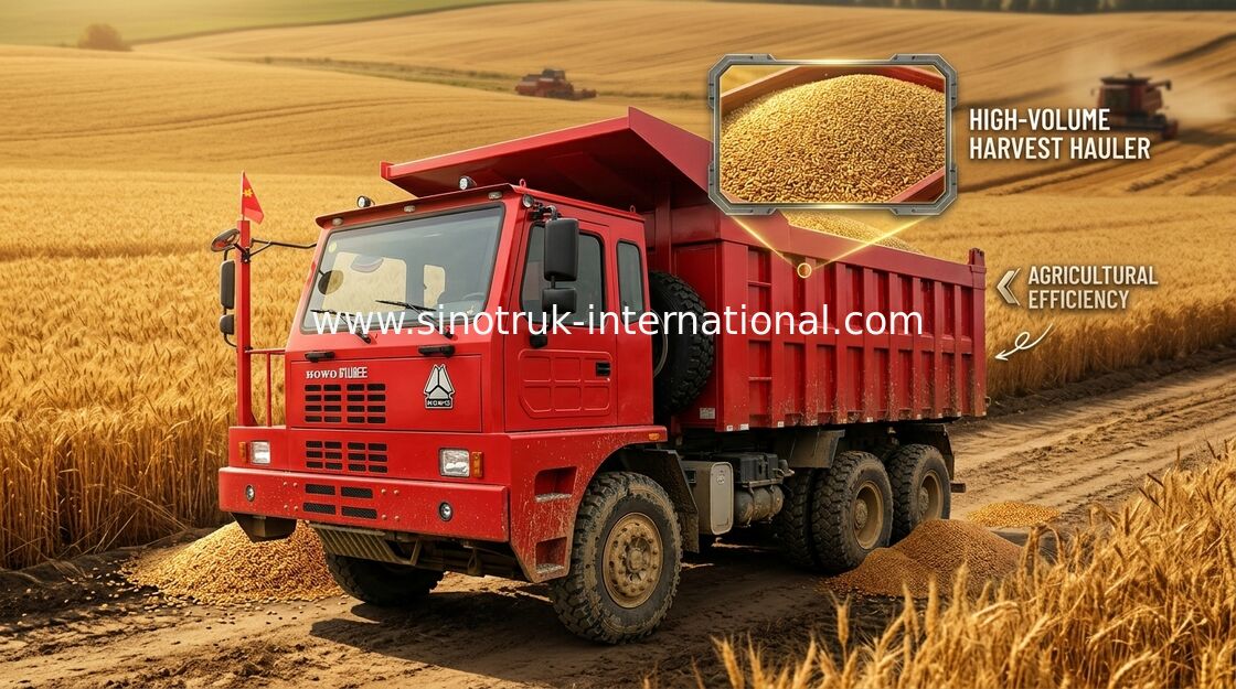 D12.42 420HP Mesin Tipper Dump Truck, Sepuluh Wheeler Dump Truck 6X4