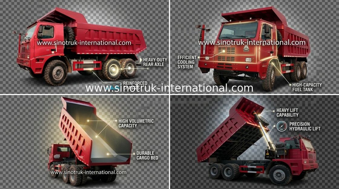 Tipper Dump Truck SINOTRUK HOWO 70 Penambangan LHD 6X4 371HP 70tons ZZ5707S3840AJ