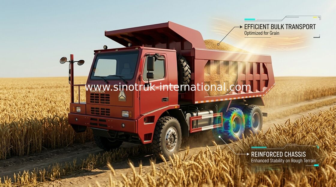 371HP Tipper Dump Truck / Automatic Tri Axle Dump Truck Untuk Pertambangan