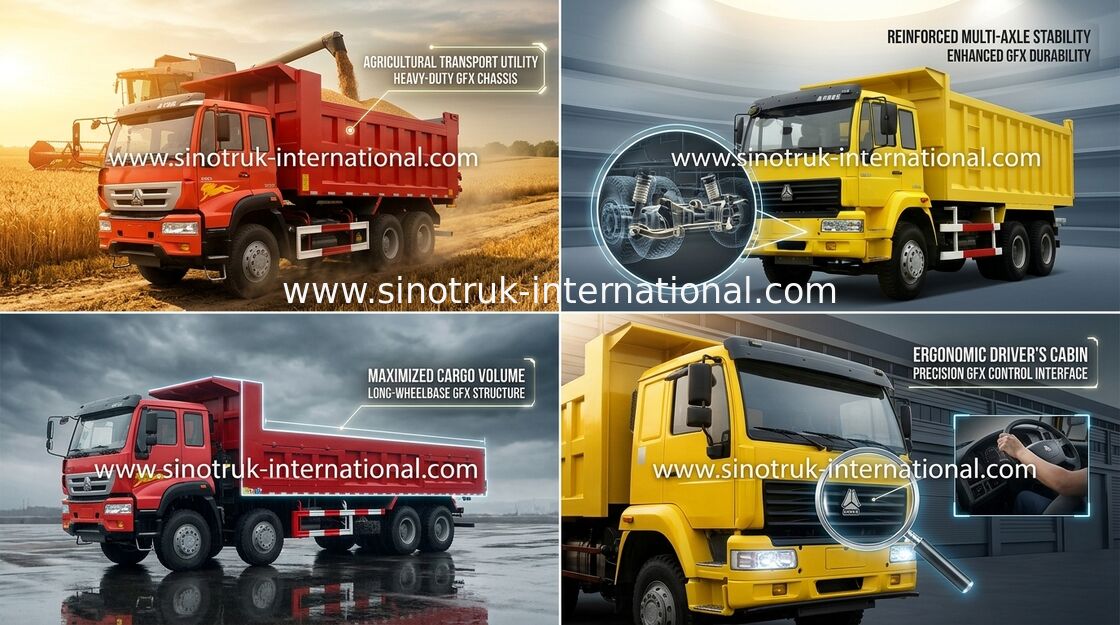 SINOTRUK Emas Pangeran Tipper Dump Truck 6X4 336HP LHD 25-30tons ZZ3251N3641W