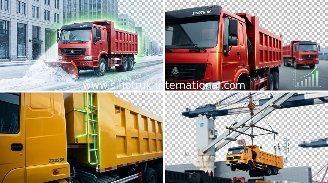 Tipper Dump Truck SINOTRUK HOWO 6X4 LHD 371HP 25-40 ton 10-25CBM ZZ3257N3847A