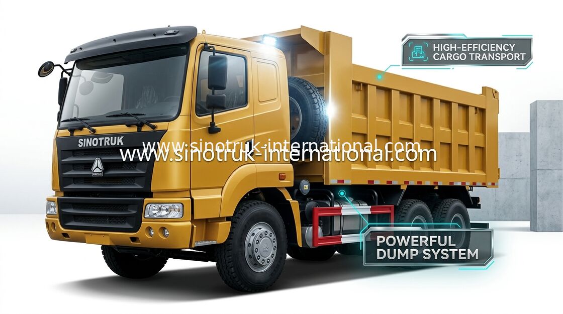 Tipper Dump Truck SINOTRUK HOWO 25-40tons 371HP 6X4 RHD 10-25CBM ZZ3257N3647A