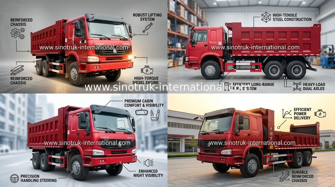 SINOTRUK HOWO Tipper Dump Truck 6X4 10-25cbm beban 30 ton barang ZZ3257N3647A