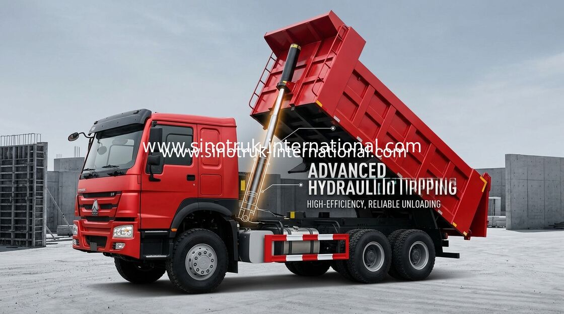 Tipper Dump Truck SINOTRUK HOWO memuat 25-40tons 371HP 6X4 10 roda 10-25CBM