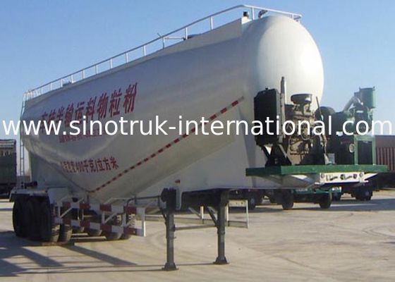 SINOTRUK 3 Axle 48500 Liters Bulk Cement Tank Semi Trailer Truck 50 - 80 ton Loading capacity