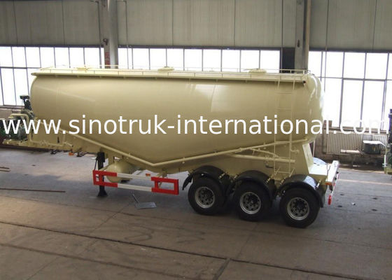 SINOTRUK 3 Axle 48500 Liters Bulk Cement Tank Semi Trailer Truck 50 - 80 ton Loading capacity