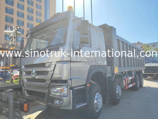 RHD 8×4 12 roda Kekuatan kuda tinggi HOWO 26CBM Truk Tipper 380HP Konsumsi bahan bakar rendah