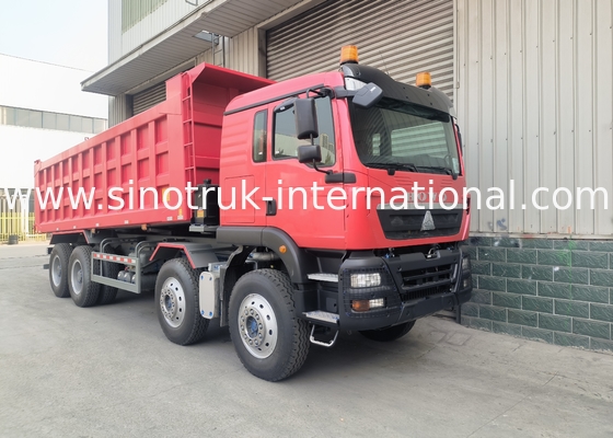 Sinotruk Howo Tipper Dump Truck Tx 400Hp Euro 2 8 × 4 Lhd 12 Roda Merah