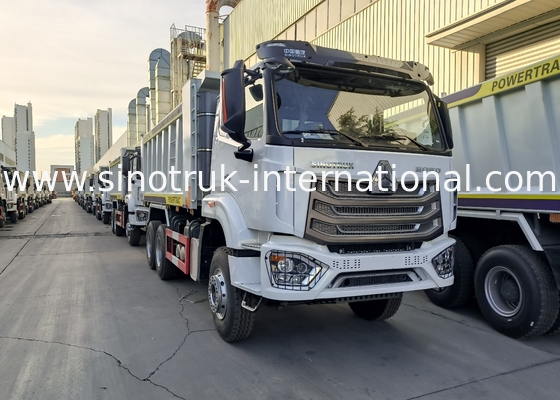 Sinotruk Howo / Hohan 6×4 Tipper Dump Truck 10 Roda Kargo persegi panjang 20CBM Warna Putih