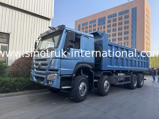 380hp Sinotruk Howo 8x4 Dump Truck 12 Roda HW76 ZZ3317V3567B1R RHD elegan Biru