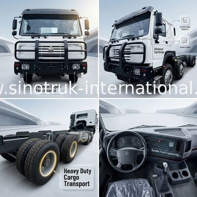 Truk Kargo Sinotruk HOWO 8X4 400hp 12 Roda Kabin Wajah Hantu