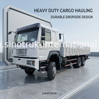 Sinotruk Howo Truk Kargo Baru 6 × 6 All Wheel Drive Lhd 10 Rocks Long Cargo Box