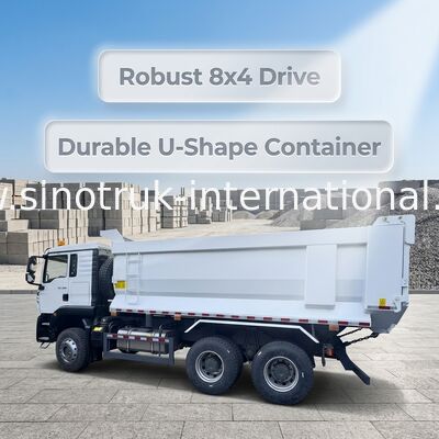 SINOTRUK HOWO TX Model 380HP LHD Tipper Dump Truck 6X4 Utype Container Putih