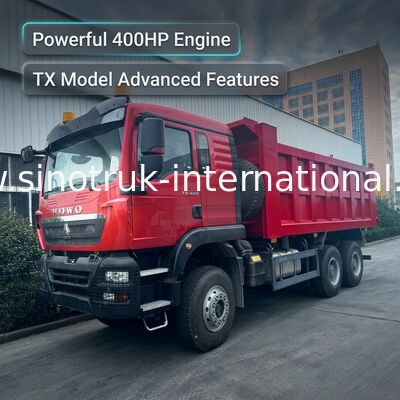 SINOTRUK HOWO TX Model 400HP LHD Tipper Dump Truck 6X4 Dengan lampu Peringatan