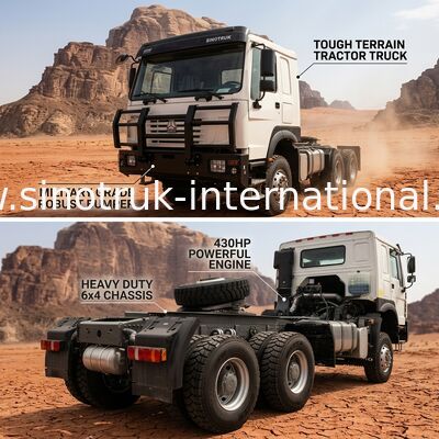 SINOTRUK 430 tenaga kuda 6 × 4 traktor dengan bumper militer