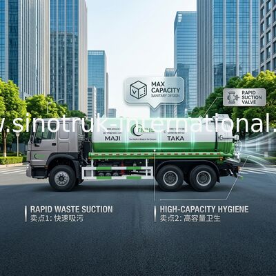 Pompa vakum truk sedotan truk pembersih septic tank truk 20CBM LHD 380HP