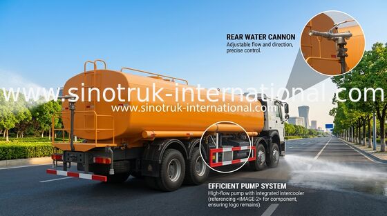 Truk Tangki Air Sprinkler Sinotruk Howo 30CBM 8 X 4 Euro 2