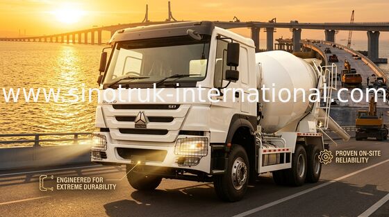 Kekuatan kuda tinggi 400HP HOWO Mixer Truck 6-12CBM LHD 6×4 10 Roda